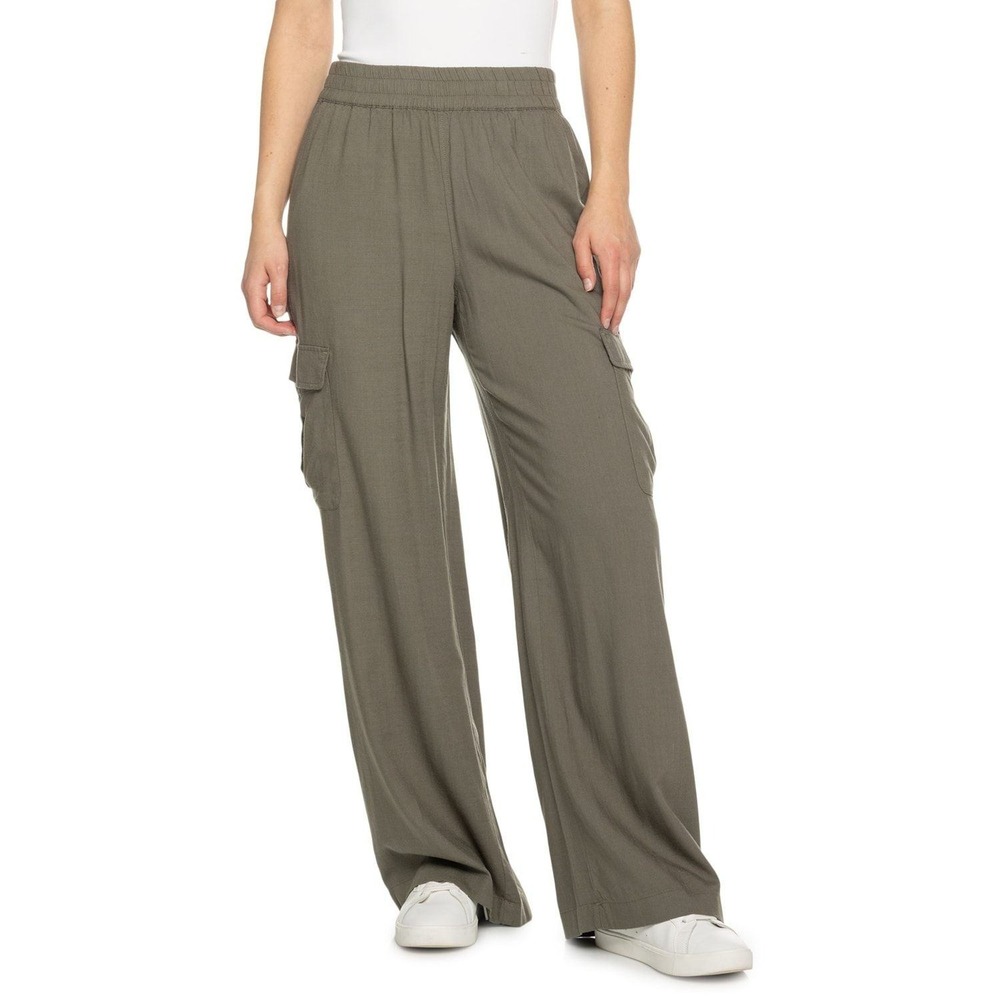 NWT Marine Layer 'Allison Cargo' Wide Leg Pant in Dusty Olive Stretchy Band - S - Picture 7 of 14